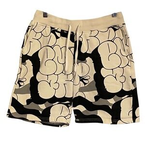 EMPYRE Graffiti Bubble Sweat Shorts Men's Size S Black‎ White